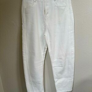 NWOT White Denim Barrel Pants